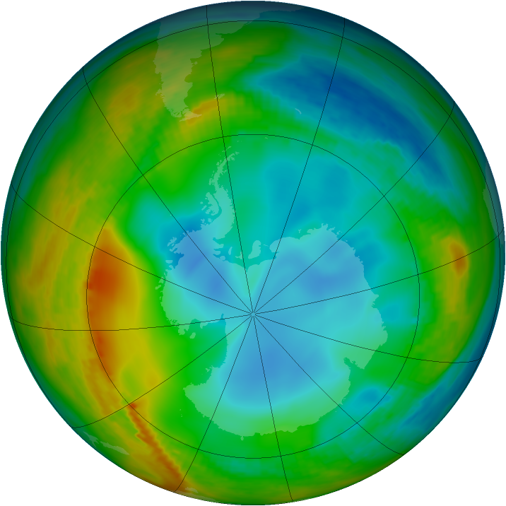 Antarctic ozone map for 04 July 1984